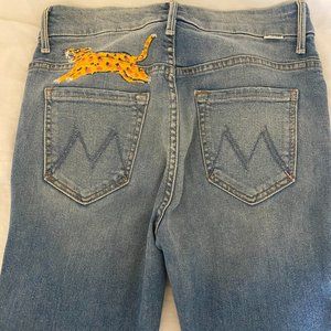 MOTHER - The Looker High-Rise Ankle Fray Hem Jeans - Cheetah - Size 25